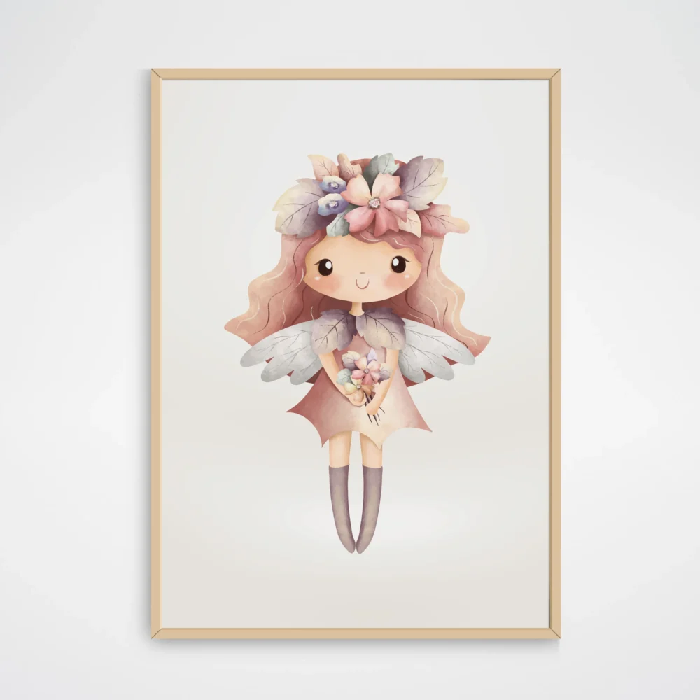 Feeën poster set van 3 voor babykamer en meisjeskamer in zachte pastelkleuren