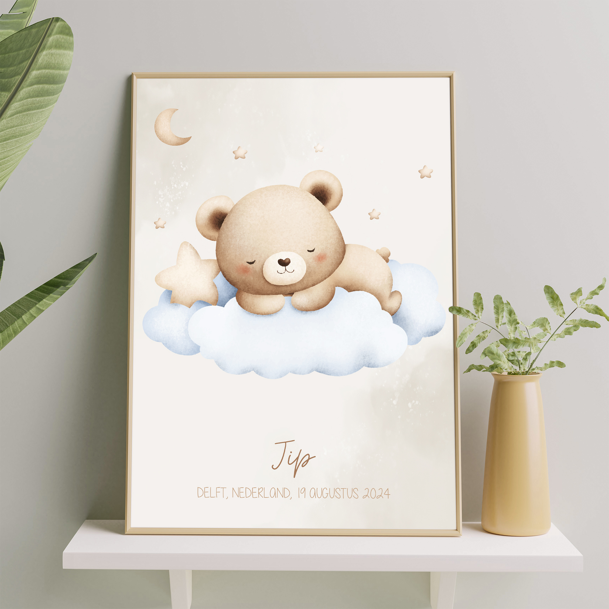 poster voor babykamer jongen met beertje
