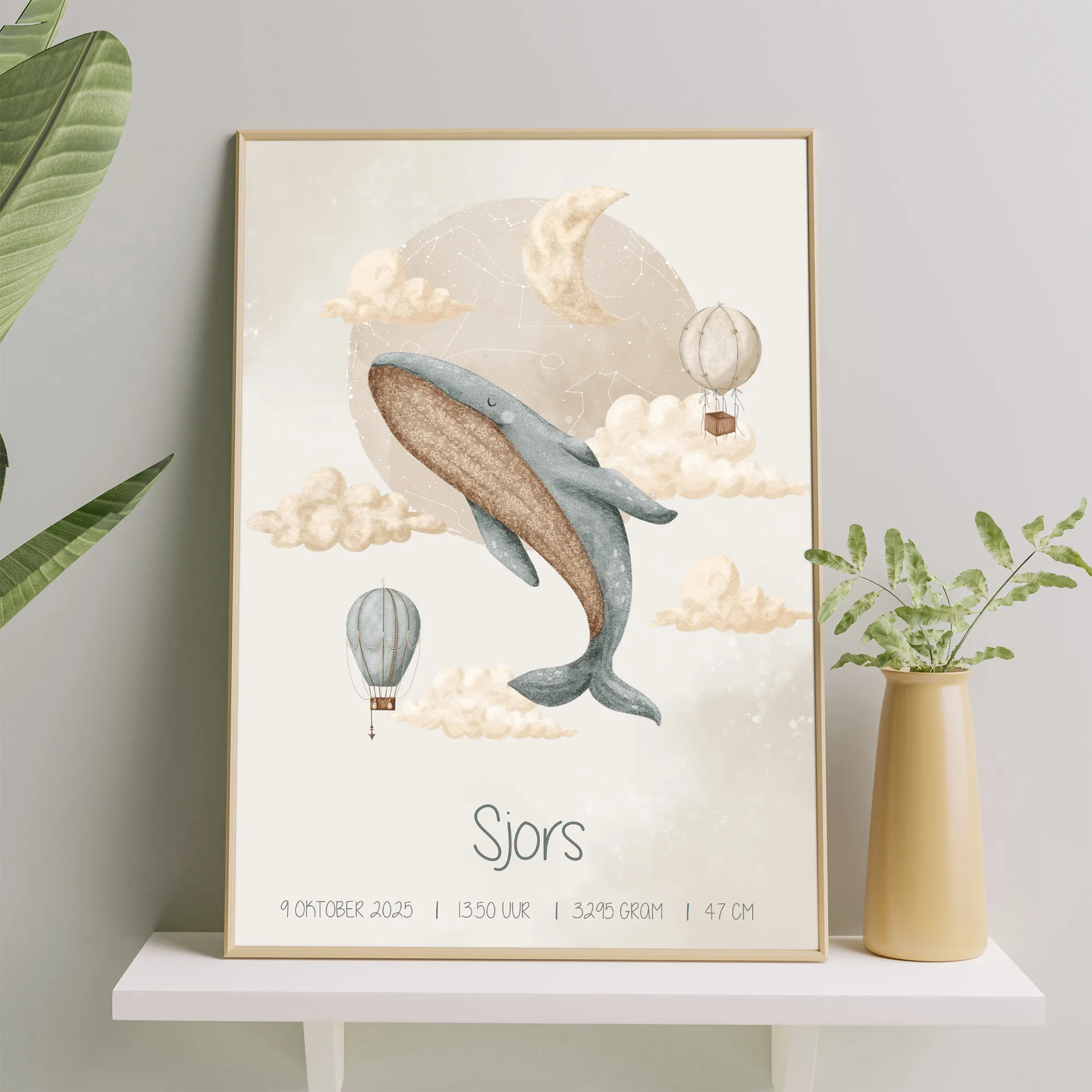sterrenhemel poster geboorte zeedieren
