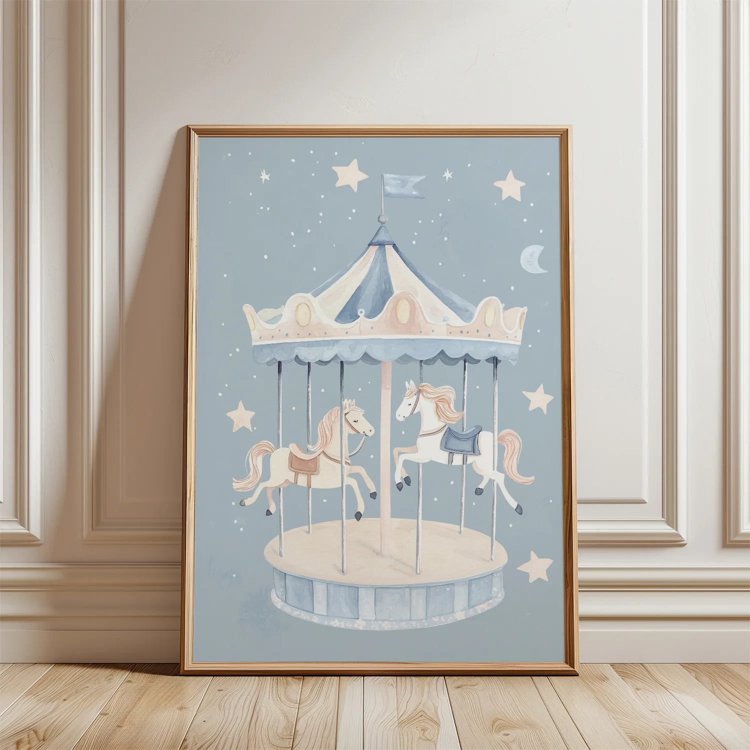 babykamer poster blauw