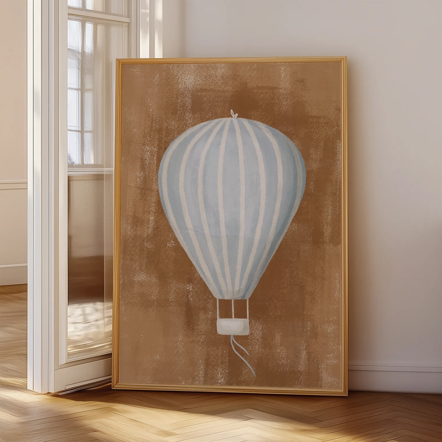 Luchtballon babykamer poster