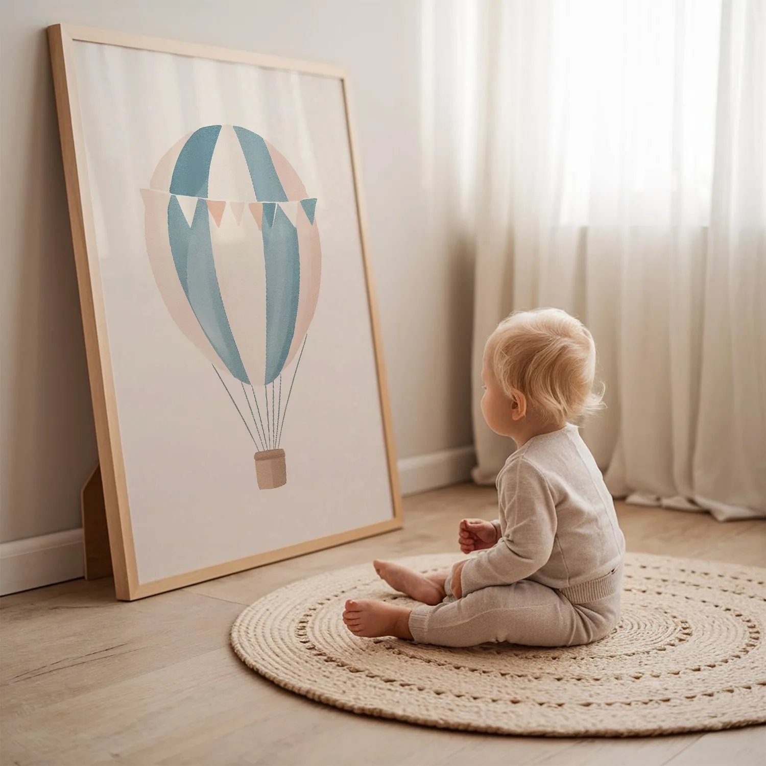 luchtballon poster baby kamer