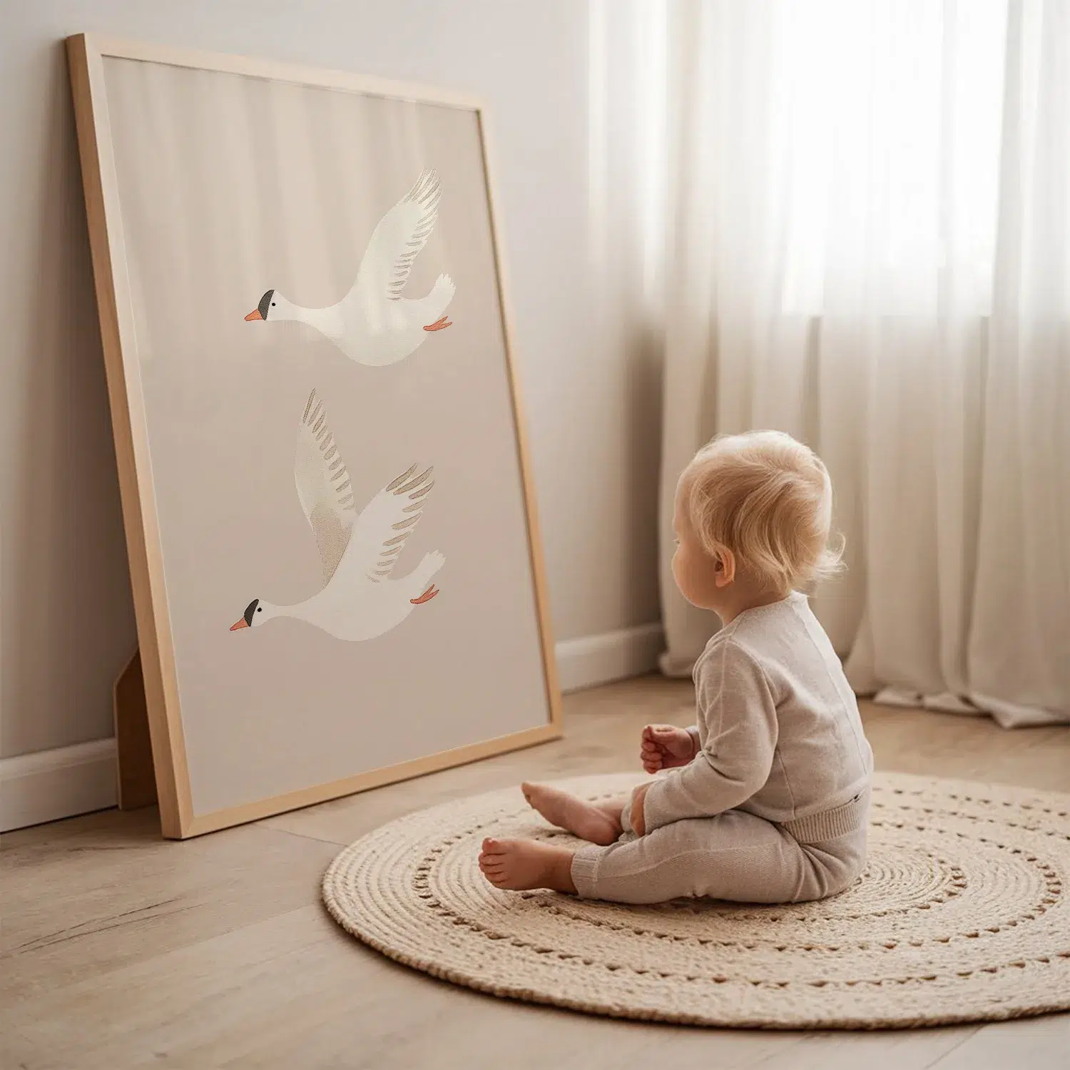 babykamer poster beige