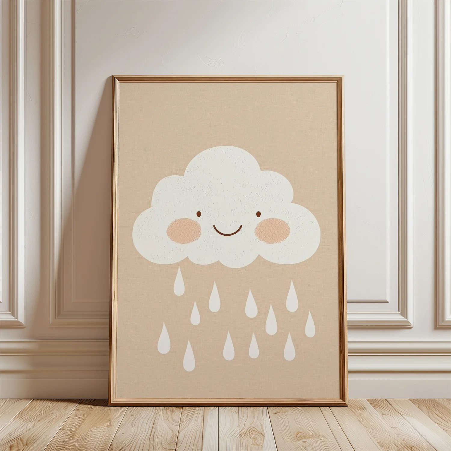 beige babykamer poster