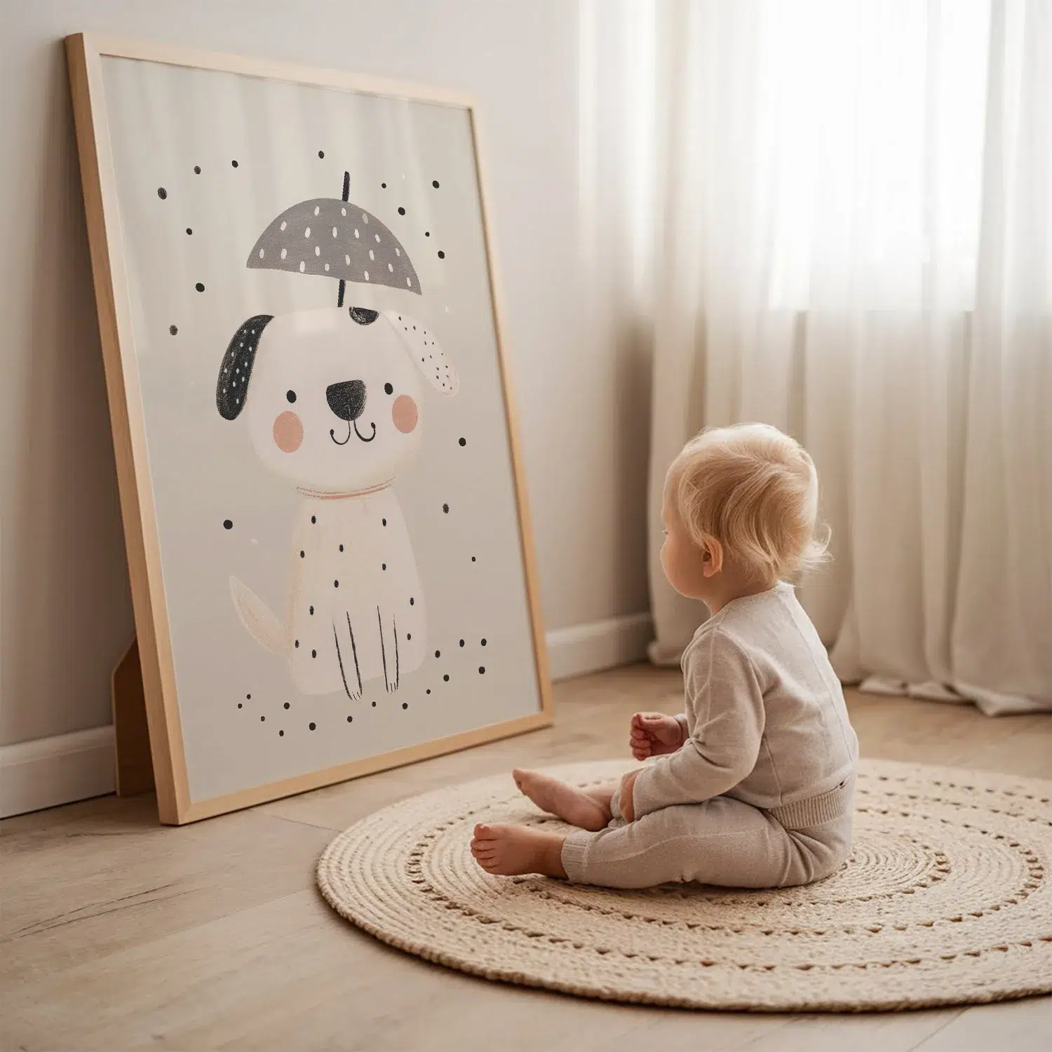 hondje poster babykamer