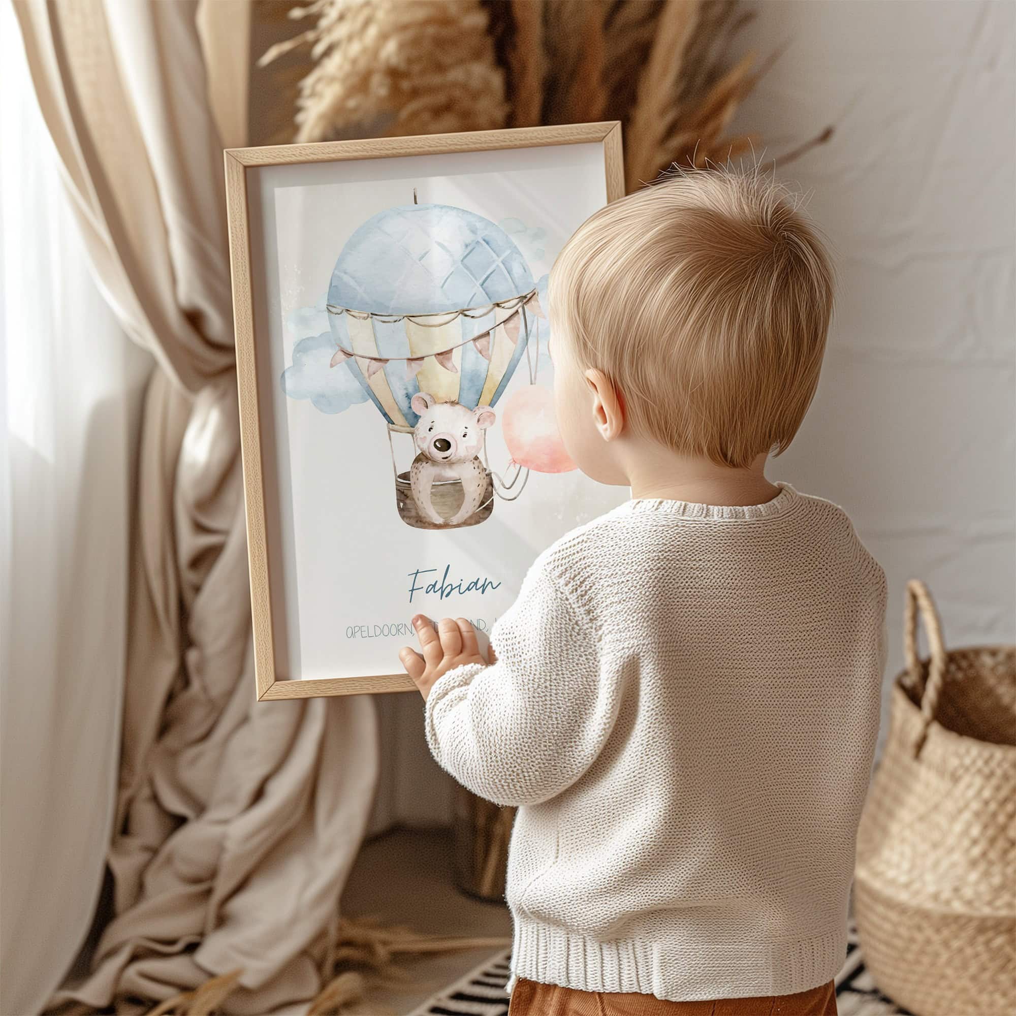 luchtballon poster kinderkamer