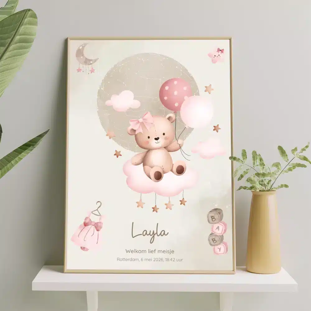 geboorteposter met naam meisje