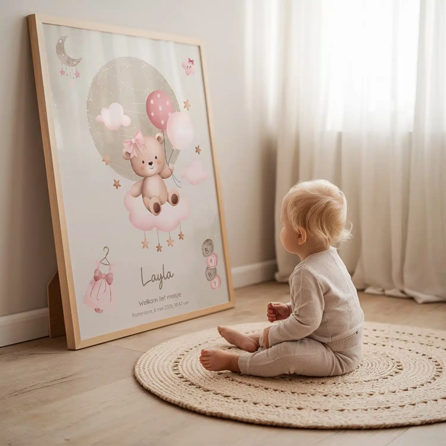 geboorte poster sterrenhemel met naam meisje