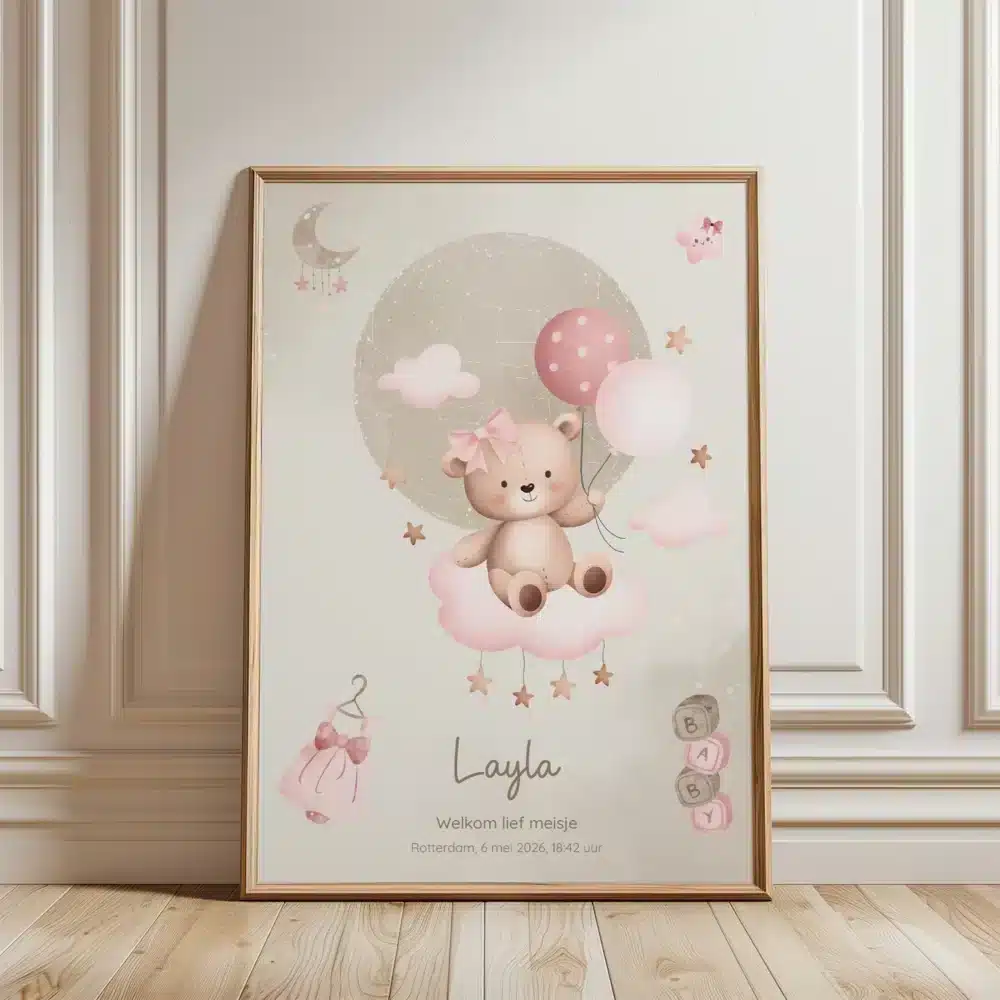 geboorteposter meisje met naam